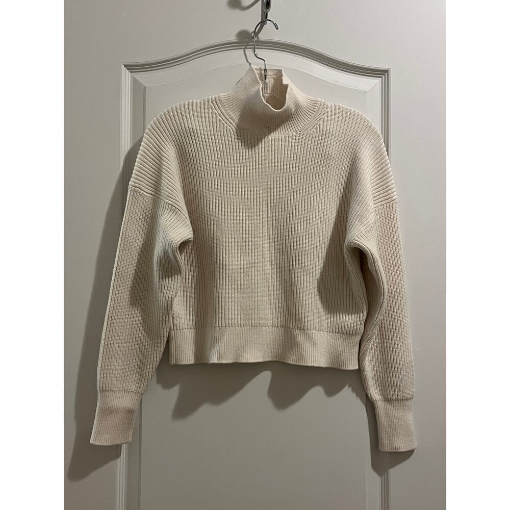 J. Crew Ribbed Cropped turtleneck sweater in stretch yarn